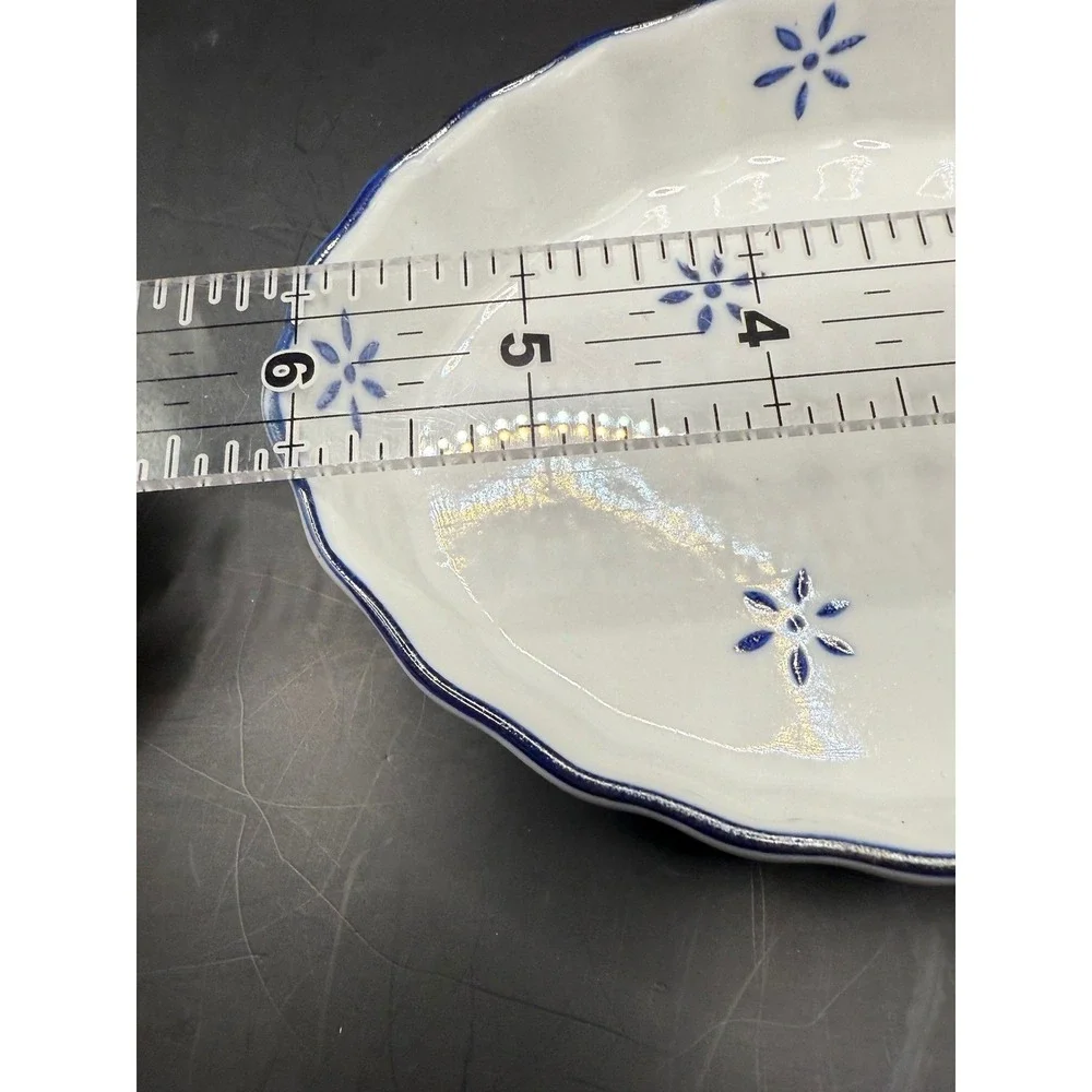 Verona Valbela collection‎ Small Oval Dish with Blue floral decor porcelain bowl